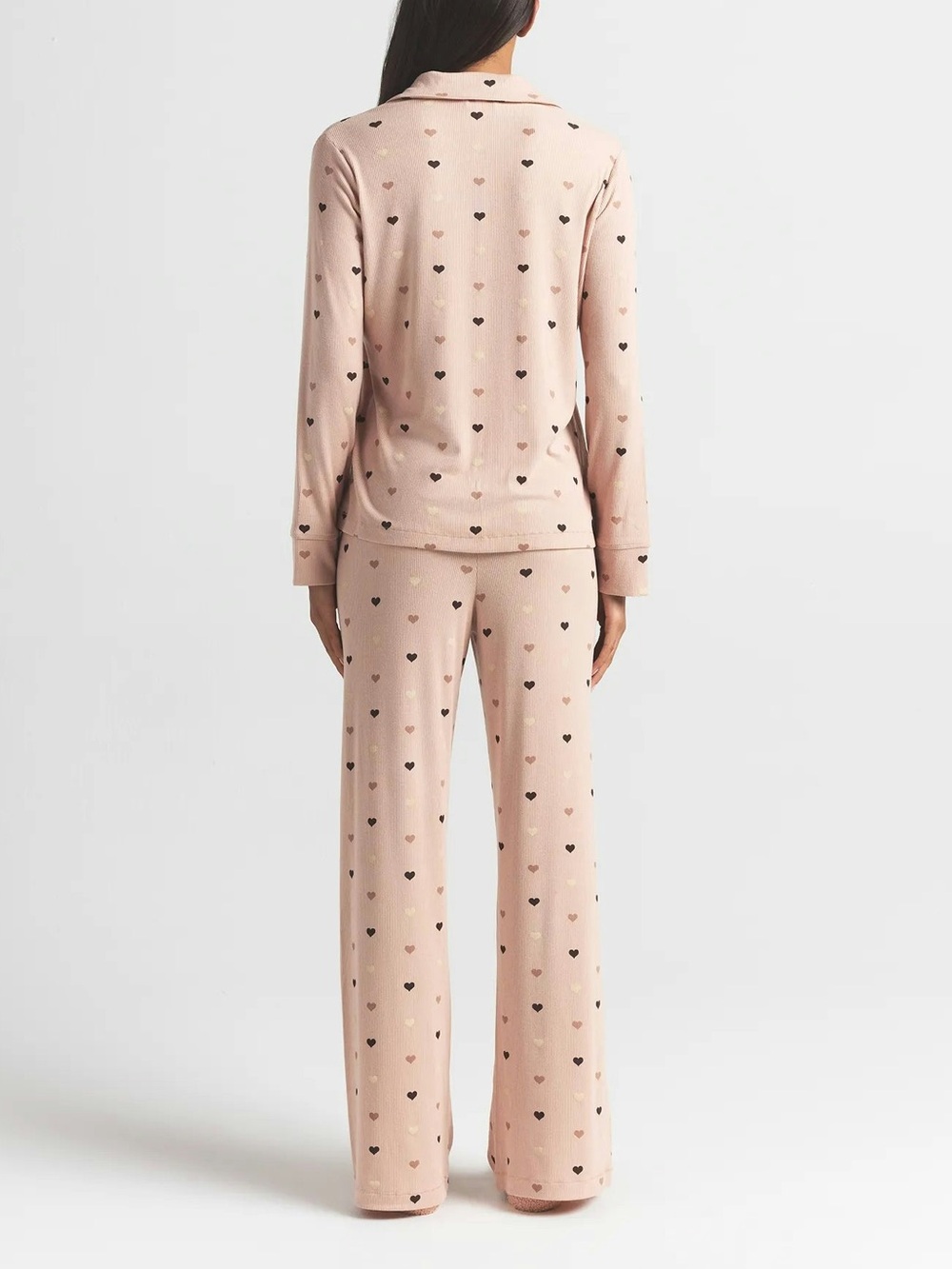 SKIMS Blush Heart-Print Long Pajama Set - Picture 3 of 9